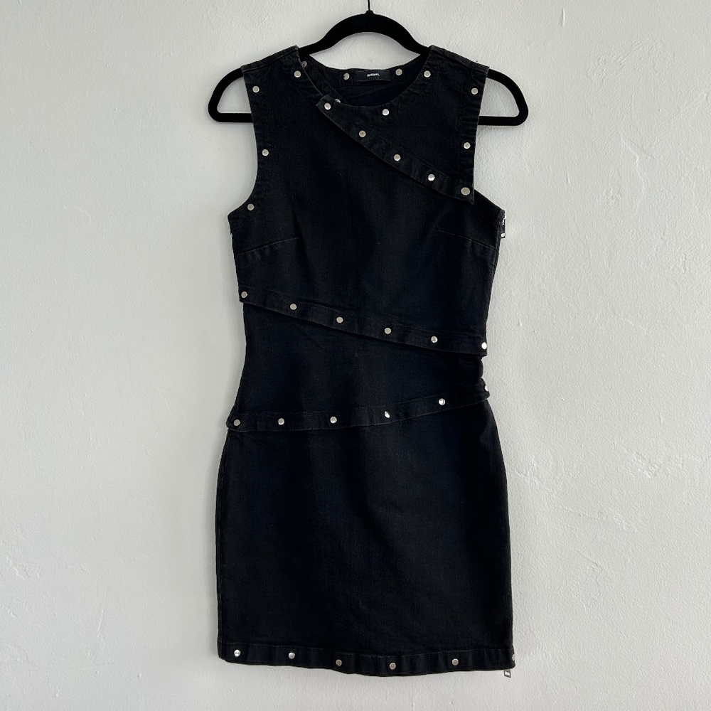 Diesel Black Denim Sleeveless Dress